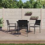 vidaXL 5 részes polyrattan és acél kerti étkezőgarnitúra (3187004)