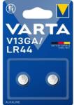 VARTA LR44 gombelem, alkáli mangán, 1, 5V, 125 mAh, 2 db, Varta AG13, V13GA, G13A, 13GA, PX76A, PX675A, 157, L1154