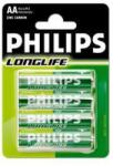 Philips 1.5V AA Ceruza elem LongLife 4db (R6L4B/10) (R6L4B/10)