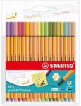 STABILO Tűfilc készlet, 0, 4 mm, STABILO "Point 88", 18 különböző szín (tst8818225) - irodaszer