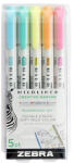Zebra Szövegkiemelő készlet kétvégű ZEBRA Mildliner fluorescent 1, 4-4, 0 mm 5 darabos (78105) - papir-bolt