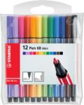 STABILO Pen 68 Wallet Rostirón Készlet - 12 db, Vegyes (668/12)