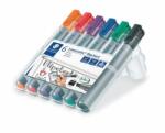 STAEDTLER Flipchart marker készlet, 2 mm, kúpos, STAEDTLER "Lumocolor 356", 6 különböző szín (TS356WP6) - papirtar