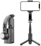Techsuit - Selfie Bot (L18sMini) - Stabil Gimballal/Állvánnyal, Bluetooth Távirányítóval, Derítőfénnyel, 360°-os Forgatással, 70 cm - Fekete