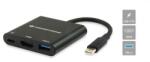 Conceptronic Notebook Dokkoló - DONN01B (USB-C to HDMI+USB-C PD: 60W+USB-A 3.0, fekete) (DONN01B) - tintashop