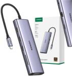 UGREEN CM498 10 az 1-ben USB-C adapter 3x USB-A 3.0, HDMI, VGA, RJ45, SD/TF, AUX 3.5mm, PD csatlakozókkal (15601)