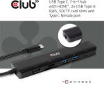 Club 3D USB Hub - CSV-1592 (3.1 USB-C Gen 1 to HDMI, 2xUSB-A BC1.2 charge, USB-C PD charge, SD, Micro SD, RJ45, 4K60Hz) (CSV-1592) - ipkameradiszkont