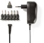 Nedis ACPA001 univerzális hálózati adapter, állítható 3V-12V DC 1A, 1, 8m, 6 cserélhető adapter fej, 12W, fekete (ACPA001) - laptoptrading