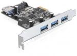 Delock PCI-E x1 - 3 + 1 portos USB3.0 IO vezérlő (89301)