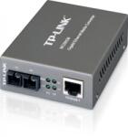 TP-Link Switch media convertor TP-Link, 2 porturi (1x1000M SC/UPC port, 1x1000M RJ45 port (Auto MDI/MDIX), 1000Base-T to 1000Base-SX (SC), Multi-Mode, 550m, montabil in sasiu (MC200CM) - shoppix
