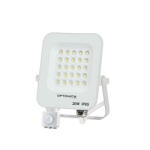 OPTONICA Mozgásérzékelős Led Reflektor - Ultra Slim, SMD, IP65, 20 Watt, Meleg Fehér, Fehér Ház