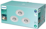 Philips 3PAK süllyesztett halogén LED alsó lámpa DIVE 5.5W 2700K 350lm IP65 kerek fehér fényerőszabályzó PHILIPS (8718699756048)