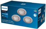 Philips 3PAK süllyesztett halogén LED lámpatest SPARKLE 5.5W 2700K szabályozható kerek szatén PHILIPS (8718699756017)