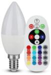 V-TAC Bec LED cu telecomanda V-Tac SKU-2771 E14 3.5W Dimabil RGB si 6400K Alb rece (SKU-2771)
