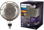 Philips Giant G200 vintage LED izzó, dimmelhető, E27, 6, 5W (20W), 200 lm, meleg láng fény (1800K), füstös hatású, 28, 620, 2 cm