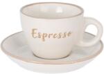 4home Espresso kőagyag csésze csészealjjal, 100 ml, krémszínű, krém