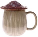 4home Gomba kerámia bögre fedővel, 550 ml, piros