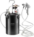 VEVOR Vas sub presiune VEVOR pentru vopsea spray, vas sub presiune de 15 l, presiune reglabila de 60 psi, vas sub presiune din otel Vas de vopsea cu pistol de pulverizare, furtunuri, manometru, pentru decor