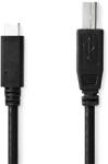 Nedis CCGB60650BK20 Cablu USB-C plug - USB-B plug (USB C - USB B), 480 Mbps, 2m (CCGB60650BK20)