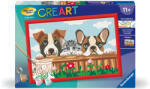 Ravensburger Set de pictură pe numere Ravensburger CreArt - Pisicuță și câini (7023855) Carte de colorat