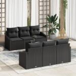vidaXL Комплект дивани 7 бр. Черно полиратан (3355282)