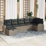 vidaXL Комплект дивани 7 бр. Сив полиратан (3359098)