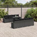 vidaXL Градински Софа Комплект 7 бр. Черно 100 x 55 x 73 см полиратан (3348969)