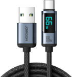JOYROOM USB C - USB A kábel 66W 1.2m LED kijelzővel Joyroom S-AC066A16 - fekete (S-AC066A16)