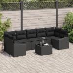 vidaXL Комплект дивани с възглавница Черно 55 x 55 x 37 см полиратан (3346643)
