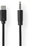 Nedis CCGL65950BK10 USB-C (USB C) dugó - 3, 5 mm sztereo jack dugó | 1, 00 m (CCGL65950BK10)