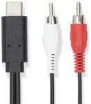 Nedis CCGL64240BK10 USB 3.2 Gen 1, USB-C kábel, USB C dugó - 2x RCA dugó, 1m (CCGL64240BK10)