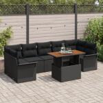 vidaXL Градински Софа Комплект 8 бр. Черно (3349302)