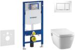 Geberit Duofix - Modul fali WC-hez nyomógombos Sigma30, fehér/fényes króm + Tece One - zuhanyzós WC és ülőkéje, perem nélküli, SoftClose 111.300. 00.5 NT5 (111.300.00.5 NT5)