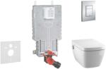 GROHE Uniset - Készlet válaszfal beépítéshez, zuhanyzó WC és ülőkék Tece, gombok Skate Cosmo, Rimless, SoftClose, krómozott 38643SET-KT (38643SET-KT)