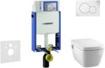 Geberit Kombifix - Modul a fali WC-hez nyomógombos Sigma01, alpesi fehér + Tece One - zuhanyzós WC és ülőkéje, perem nélküli, SoftClose 110.302. 00.5 NT1 (110.302.00.5 NT1)