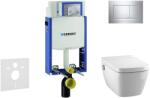 Geberit Kombifix - Modul fali WC-hez nyomógombos Sigma30, fényes króm/matt króm + Tece One - zuhanyzós WC és ülés, perem nélküli, SoftClose 110.302. 00.5 NT6 (110.302.00.5 NT6)