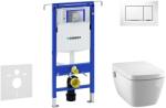 Geberit Duofix - Modul fali WC-hez nyomógombos Sigma30, fehér/fényes króm + Tece One - zuhanyzós WC és ülőkéje, perem nélküli, SoftClose 111.355. 00.5 NT5 (111.355.00.5 NT5)