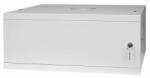 Stalflex RC19-4U-450MG 19" 4U 450 mm mély lapraszerelt szürke fém ajtós fali rack szekrény