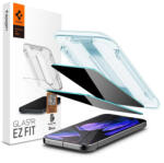 Google Pixel 9 / 9 Pro, Kijelzővédő fólia, ütésálló fólia (az íves részre is! ), Tempered Glass (edzett üveg), Spigen Ez Fit Privacy, Clear, 2 db / csomag