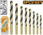 INGCO Csigafúró készlet 8 részes 2-8 mm HSS hengeres (AKDB0801) - agrotrade