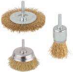 wolfcraft Drótkefe készlet 3 részes, rézszálas, hullámosított, S=6mm, Ø25, 45, 75mm, fúrógéphez (2739000)