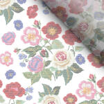 Takoy Puha tüll virág hímzés utánzat, rózsa nyomtatás