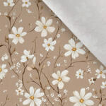 Takoy Prémium pamut NELA fehér virágok Lema bézs alapon