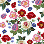 Takoy Dizájnos műbőr virág hímzés utánzat, rózsa nyomtatás