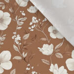 Takoy Prémium pamut NELA fehér virágok Via Mocha Mousse alapon