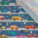 Takoy Funkcionális jersey anyag pólóra 210g autók kék úton