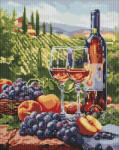 Ideyka Set goblen cu diamantre, cu sasiu, Vin si fructe, 40x50 cm (AMO8092)