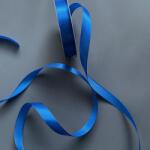  Kék színű 12 mm-es szatén szalag