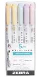 Zebra Mildliner Highlighter Gentle Szövegkiemelő Készlet - 1, 4/4 mm, Kétvégű, 5 Különböző Szín (78705)