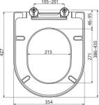 RAVAK Uni Chrome WC ülőke SoftClose rendszerrel 354 x 427 x 40 mm (X01549)